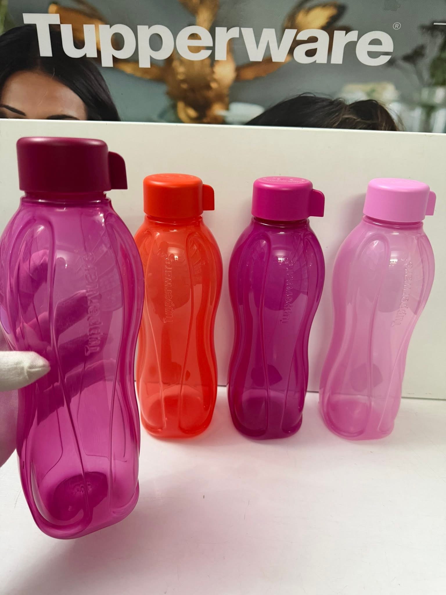 1 liter round cap bottles set of 4