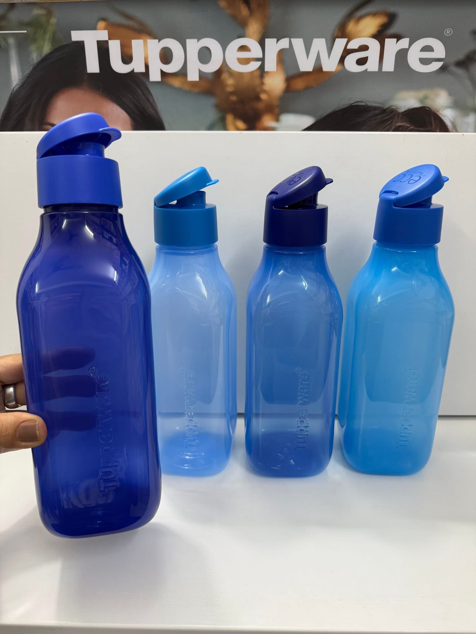 1 liter square flipcap bottles set of 4