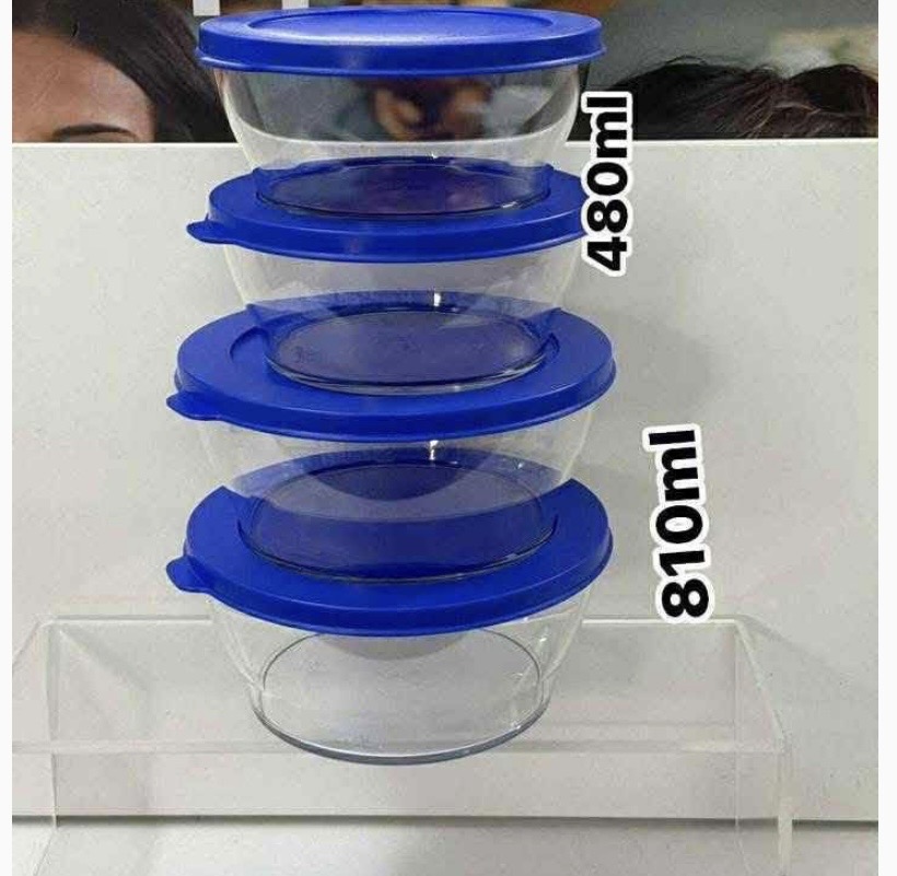 Clear bowl airtight liquid safe set of 4